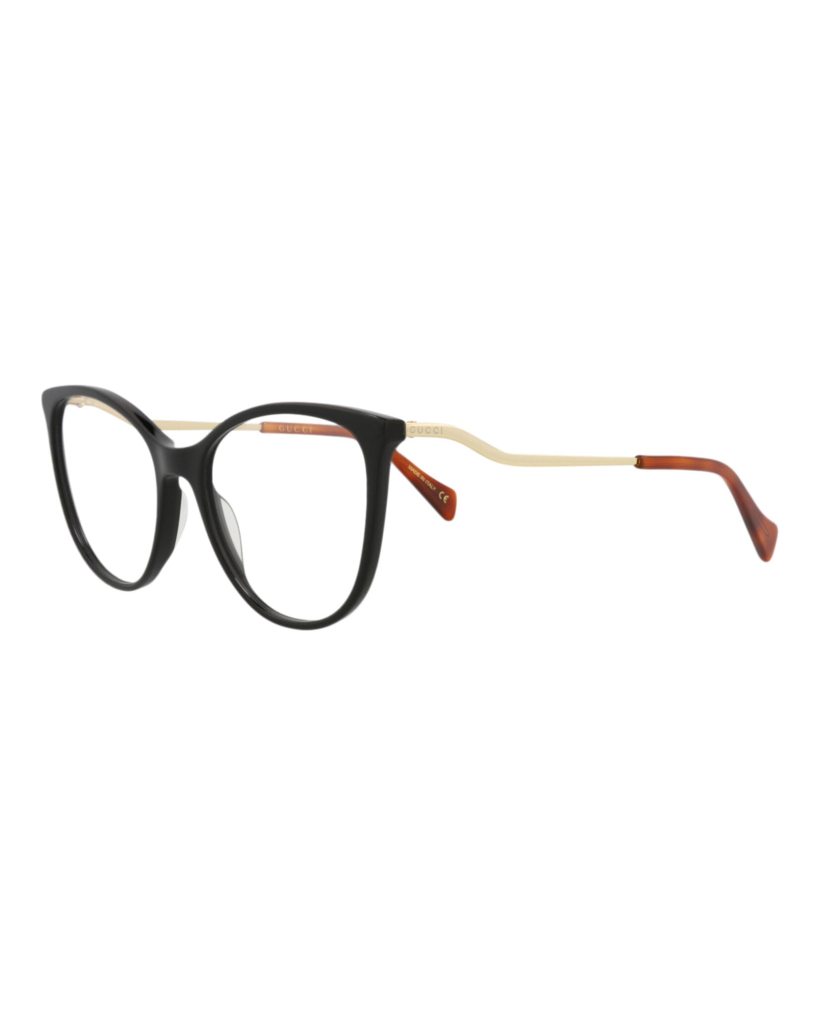 Gucci Womens Cat Eye Black Gold Transparent Fashion Designer Eyewear