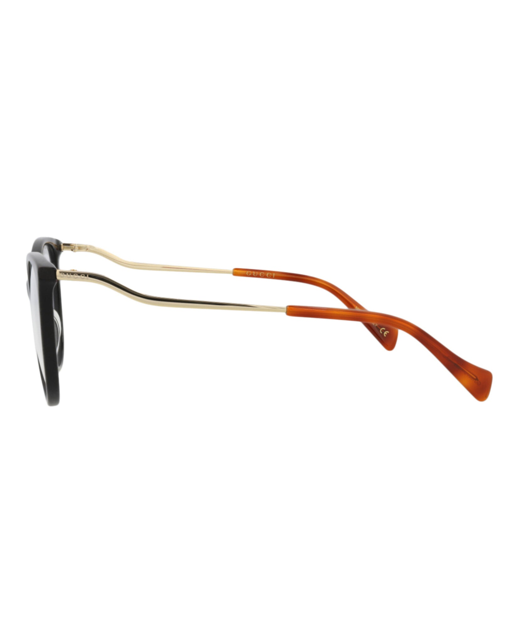 Gucci Womens Cat Eye Black Gold Transparent Fashion Designer Eyewear