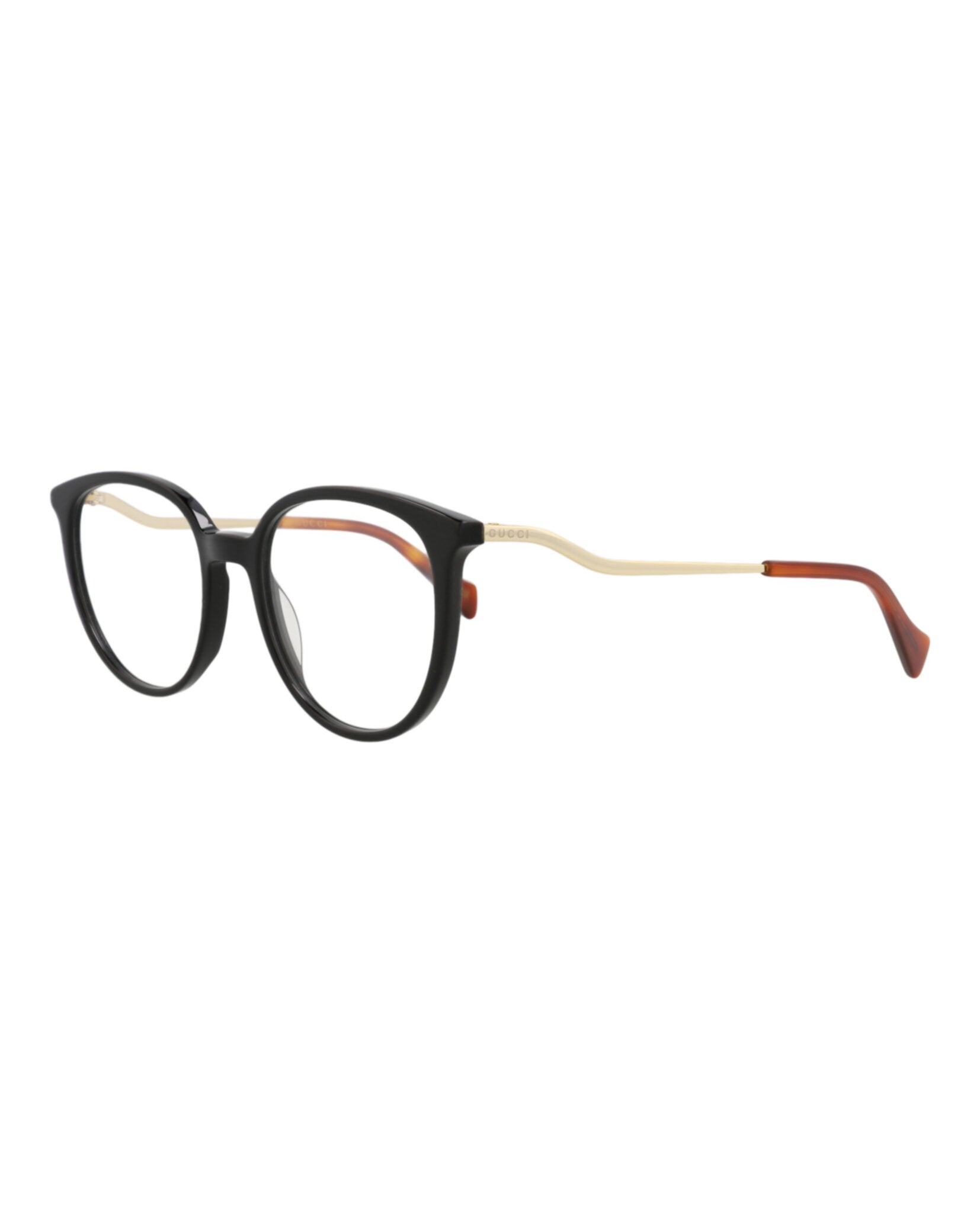 Gucci Womens Round/Oval Black Gold Transparent Fashion Designer Eyewear
