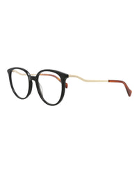 Gucci Womens Round/Oval Black Gold Transparent Fashion Designer Eyewear