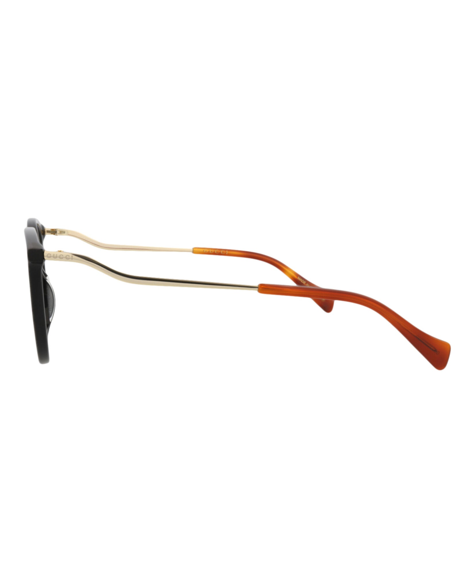 Gucci Womens Round/Oval Black Gold Transparent Fashion Designer Eyewear