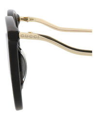 Gucci Womens Round/Oval Black Gold Transparent Fashion Designer Eyewear