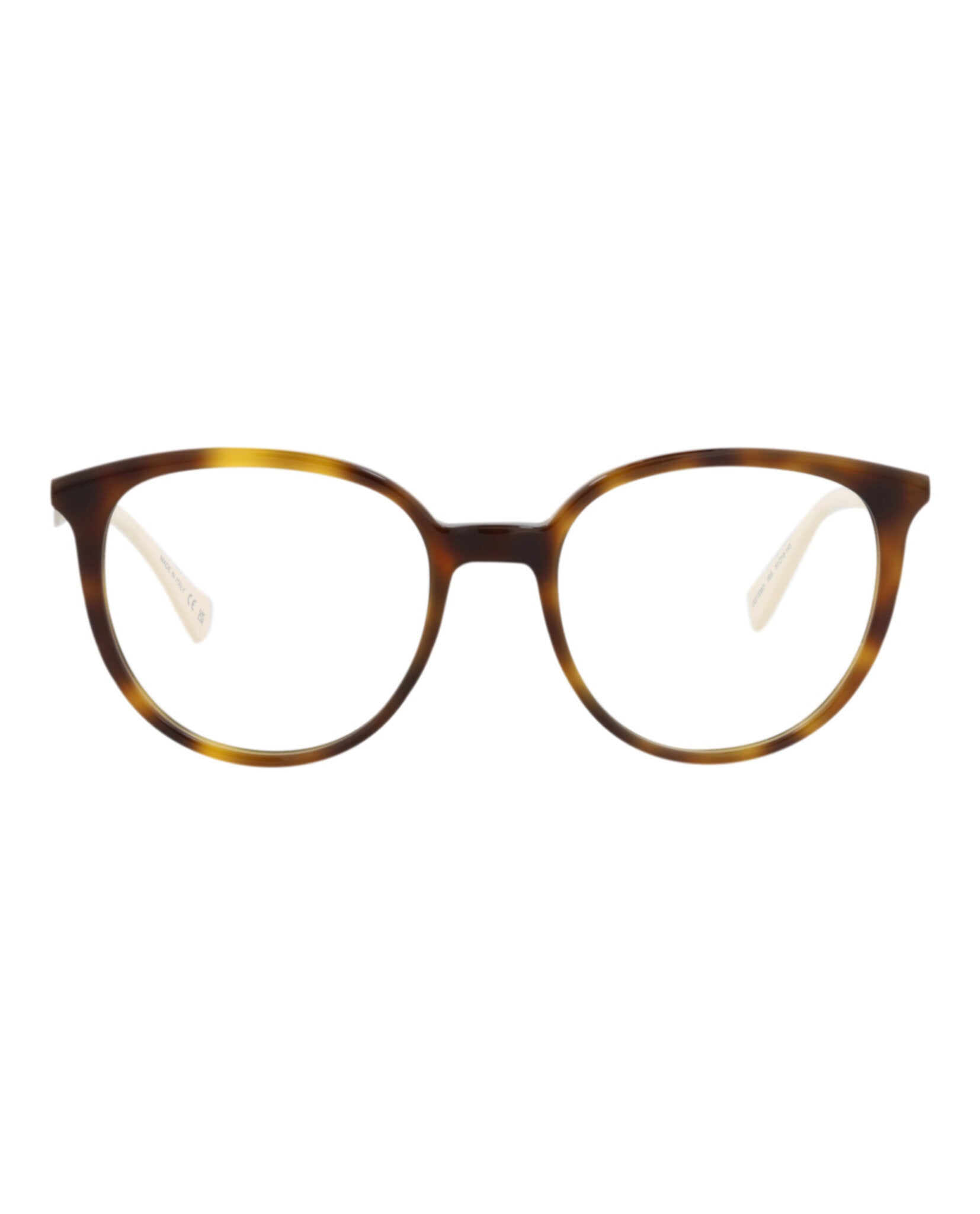 Gucci Womens Round/Oval Havana Silver Transparent Fashion Designer Eyewear