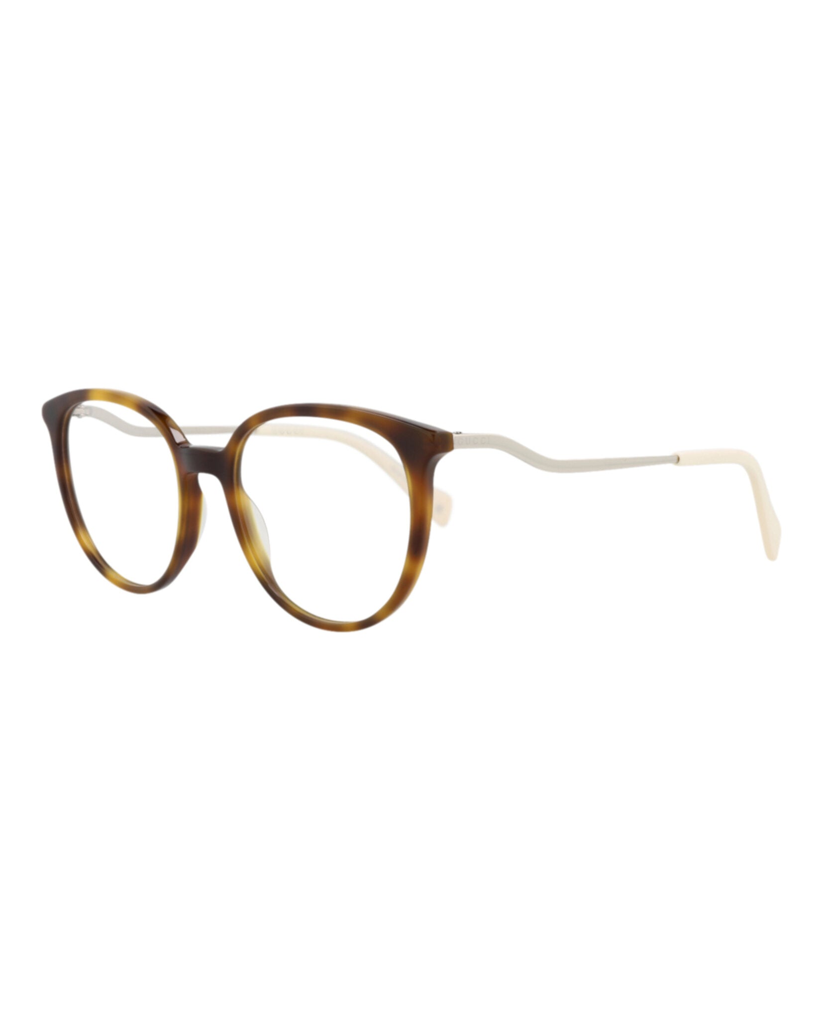 Gucci Womens Round/Oval Havana Silver Transparent Fashion Designer Eyewear