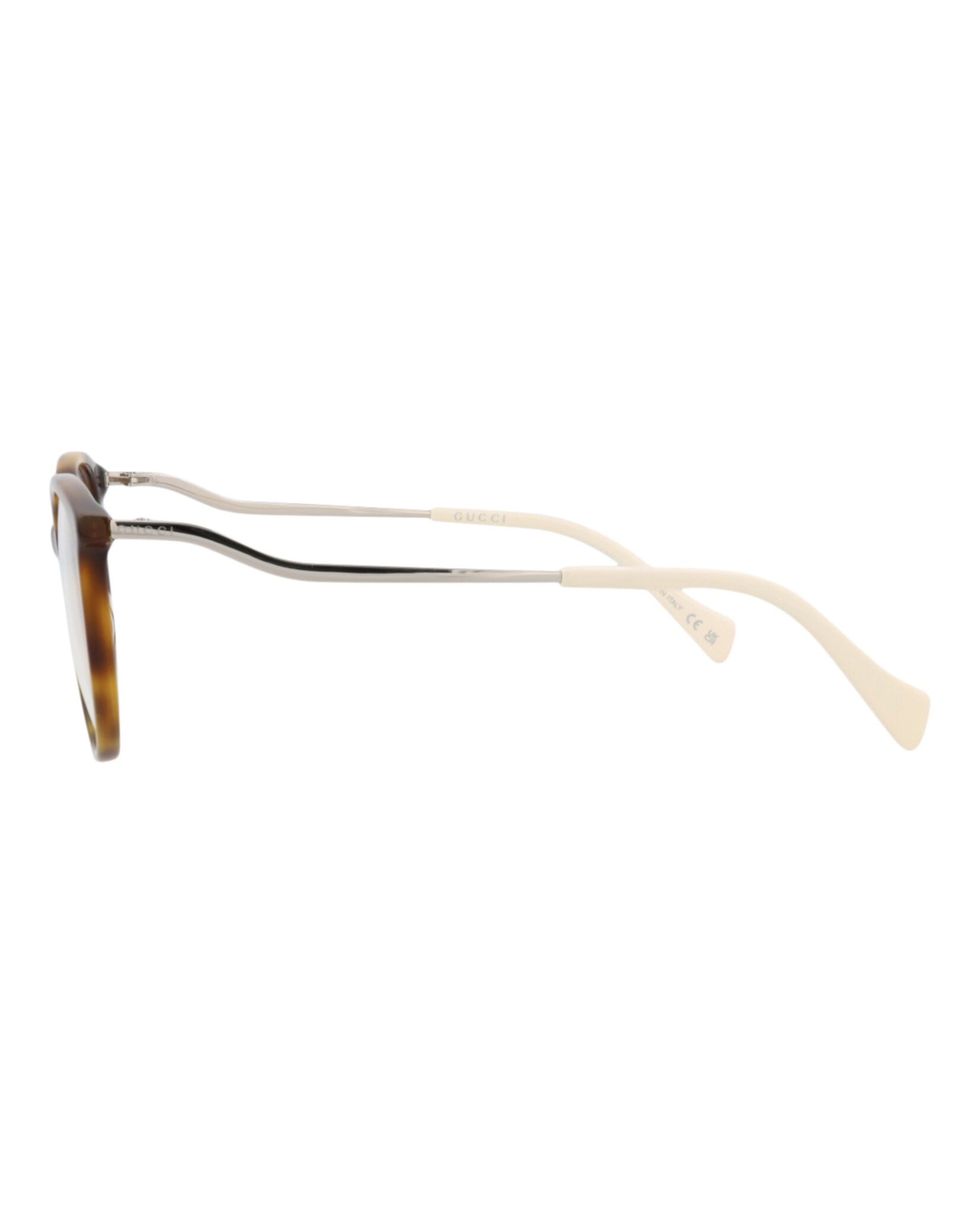 Gucci Womens Round/Oval Havana Silver Transparent Fashion Designer Eyewear