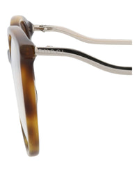 Gucci Womens Round/Oval Havana Silver Transparent Fashion Designer Eyewear