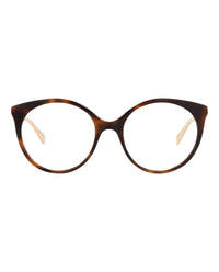 Gucci Womens Round/Oval Havana Gold Transparent Fashion Designer Eyewear
