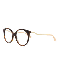 Gucci Womens Round/Oval Havana Gold Transparent Fashion Designer Eyewear