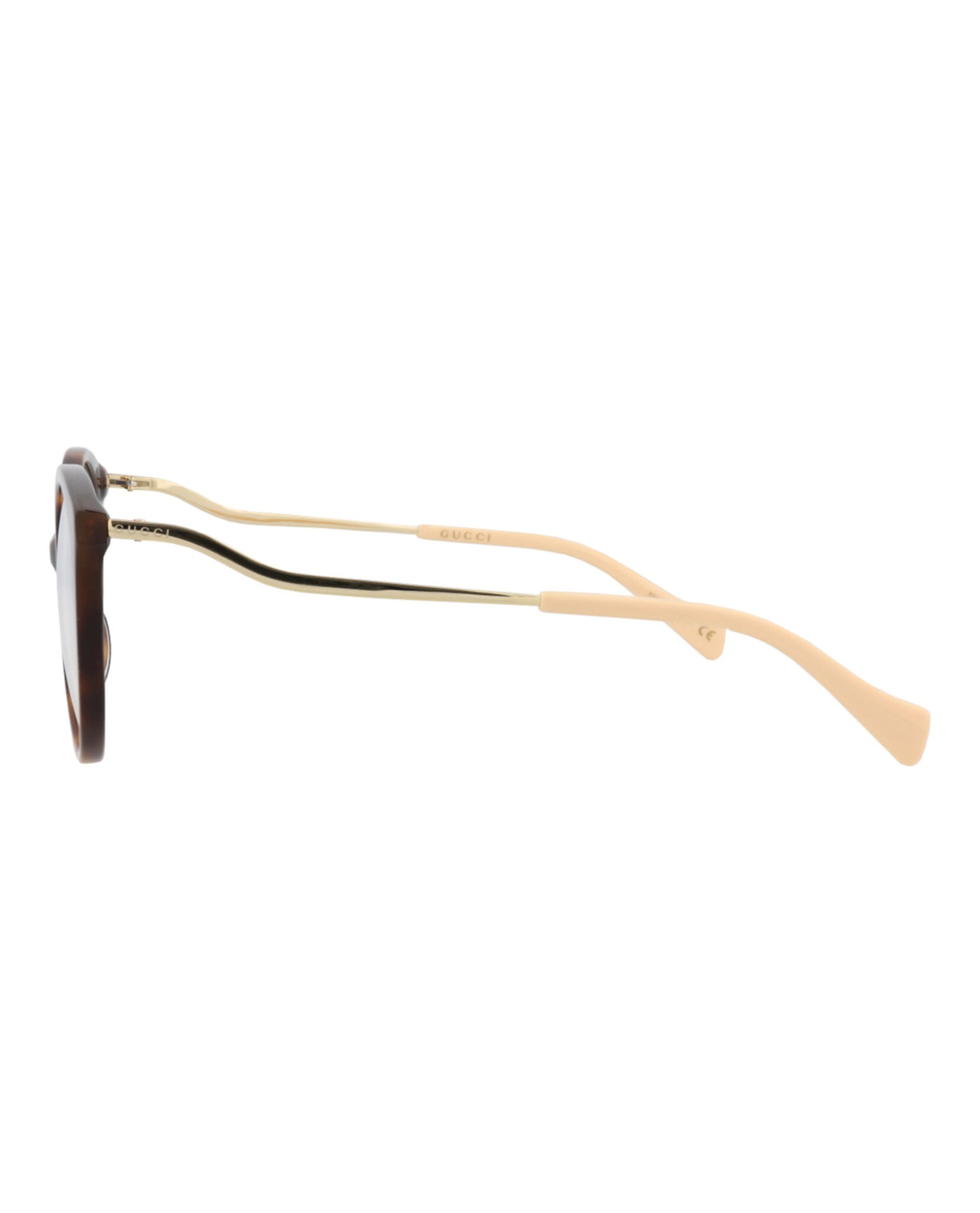 Gucci Womens Round/Oval Havana Gold Transparent Fashion Designer Eyewear