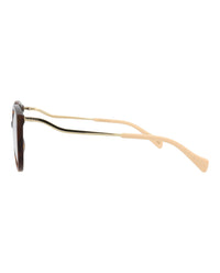 Gucci Womens Round/Oval Havana Gold Transparent Fashion Designer Eyewear
