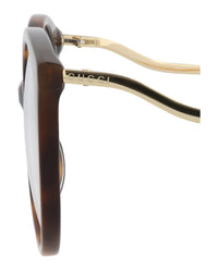 Gucci Womens Round/Oval Havana Gold Transparent Fashion Designer Eyewear