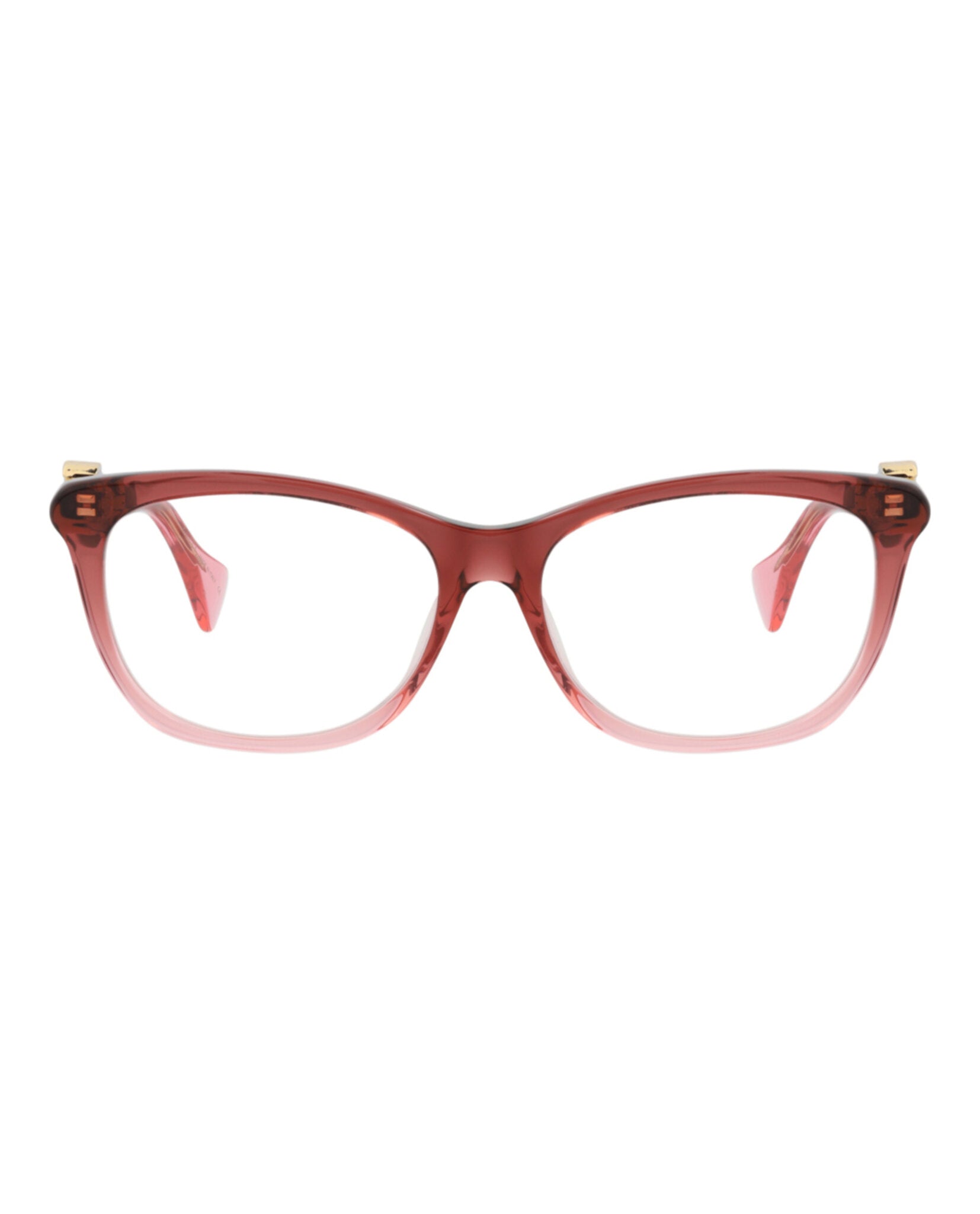 Gucci Womens Square/Rectangle Burgundy Burgundy Transparent Fashion Designer Eyewear