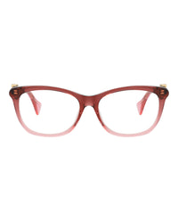 Gucci Womens Square/Rectangle Burgundy Burgundy Transparent Fashion Designer Eyewear