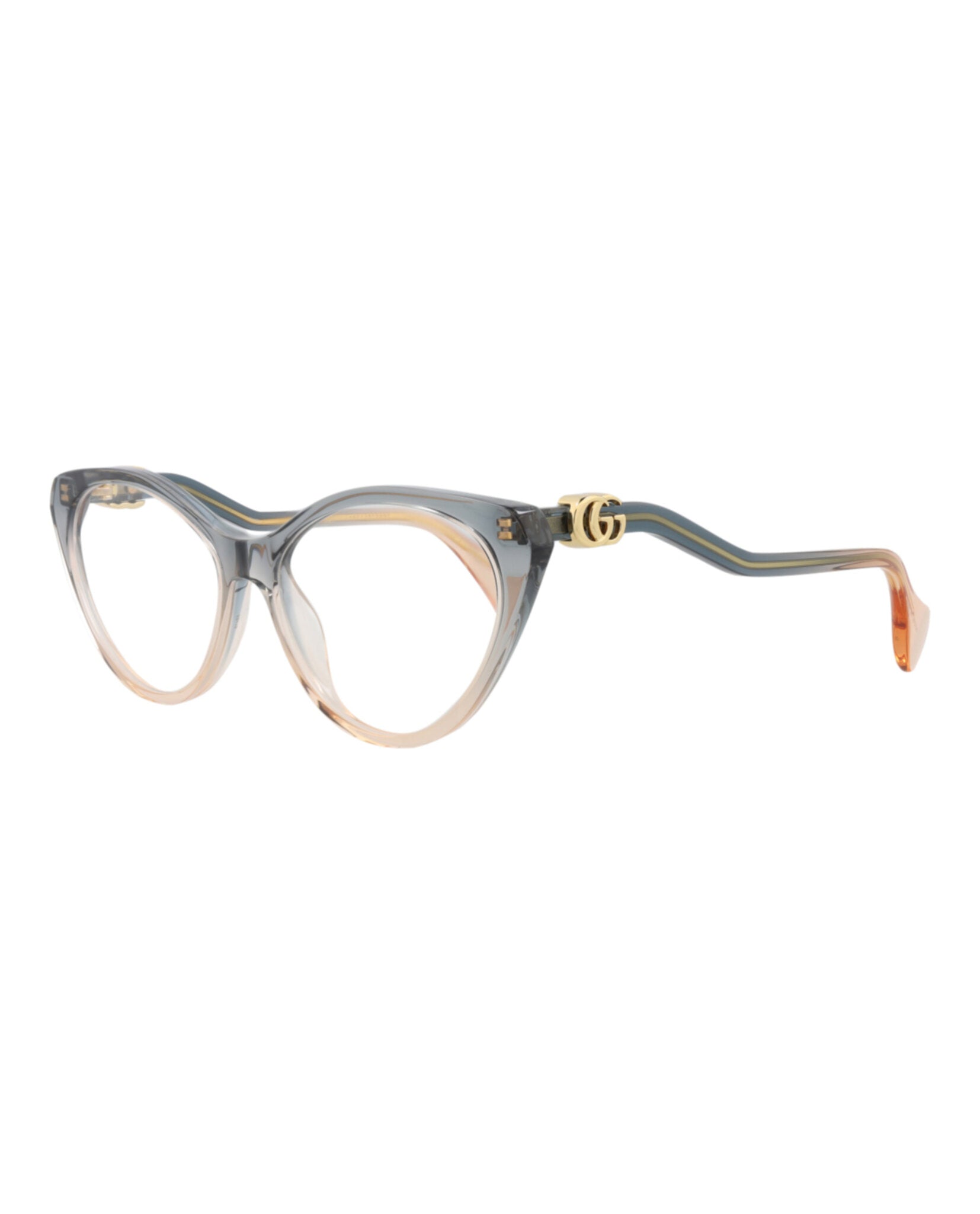Gucci Womens Cat Eye Blue Blue Transparent Fashion Designer Eyewear