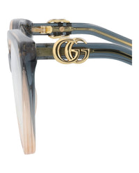 Gucci Womens Cat Eye Blue Blue Transparent Fashion Designer Eyewear