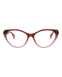 Gucci Womens Cat Eye Burgundy Burgundy Transparent Fashion Designer Eyewear