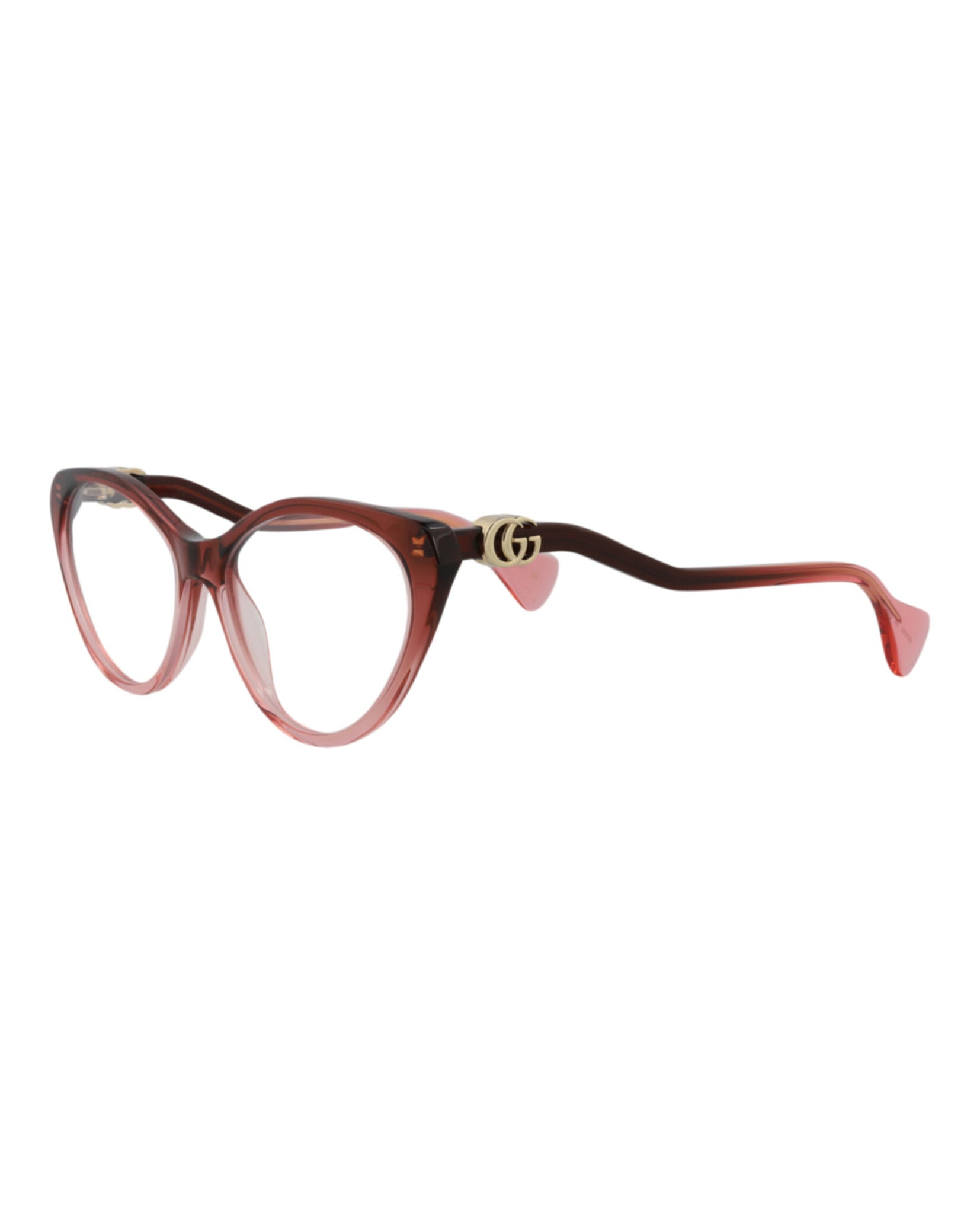 Gucci Womens Cat Eye Burgundy Burgundy Transparent Fashion Designer Eyewear