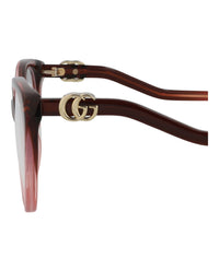 Gucci Womens Cat Eye Burgundy Burgundy Transparent Fashion Designer Eyewear