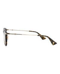 Gucci Gucci Womens Round/Oval Havana Gold Transparent Fashion Designer Eyewear