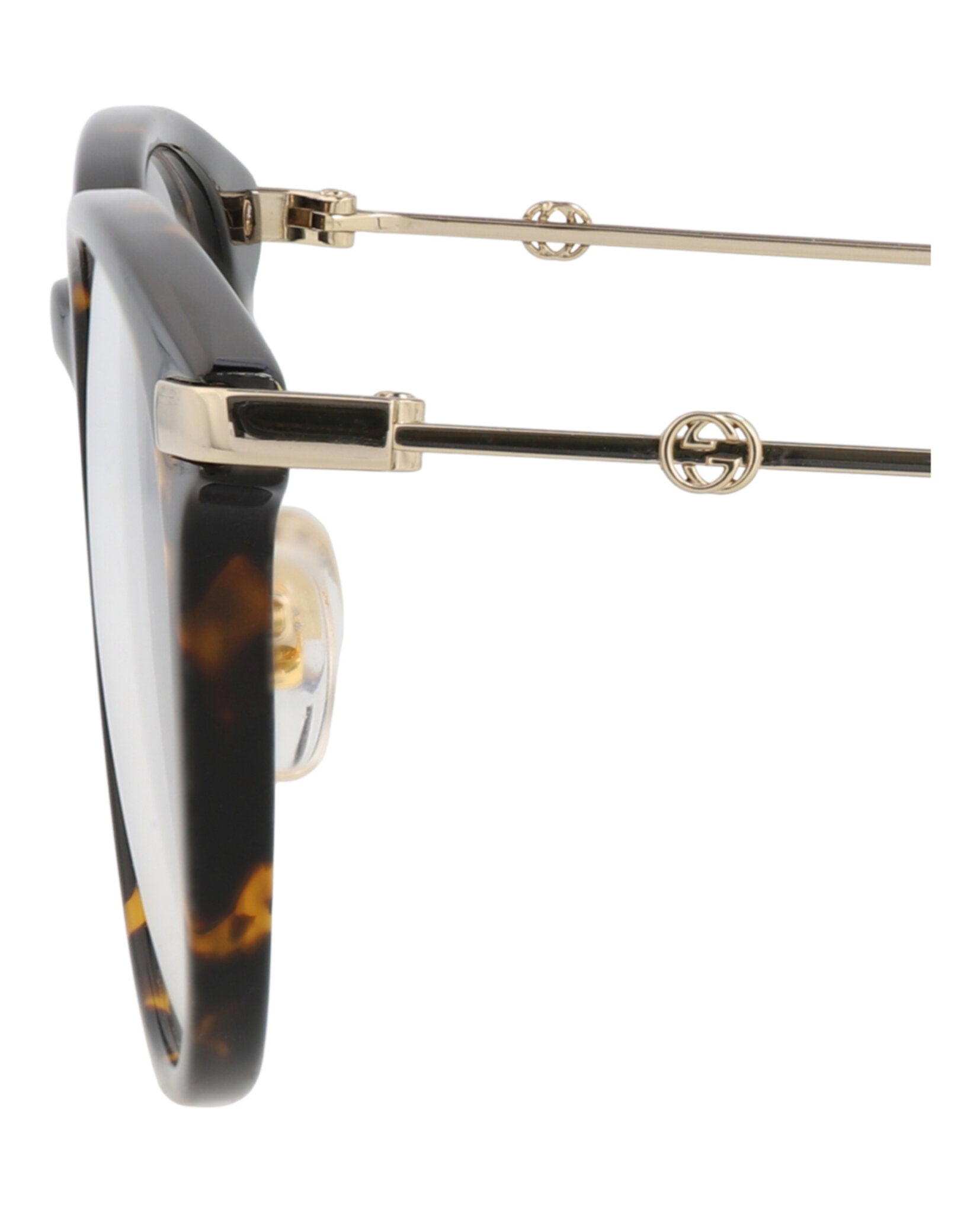 Gucci Gucci Womens Round/Oval Havana Gold Transparent Fashion Designer Eyewear