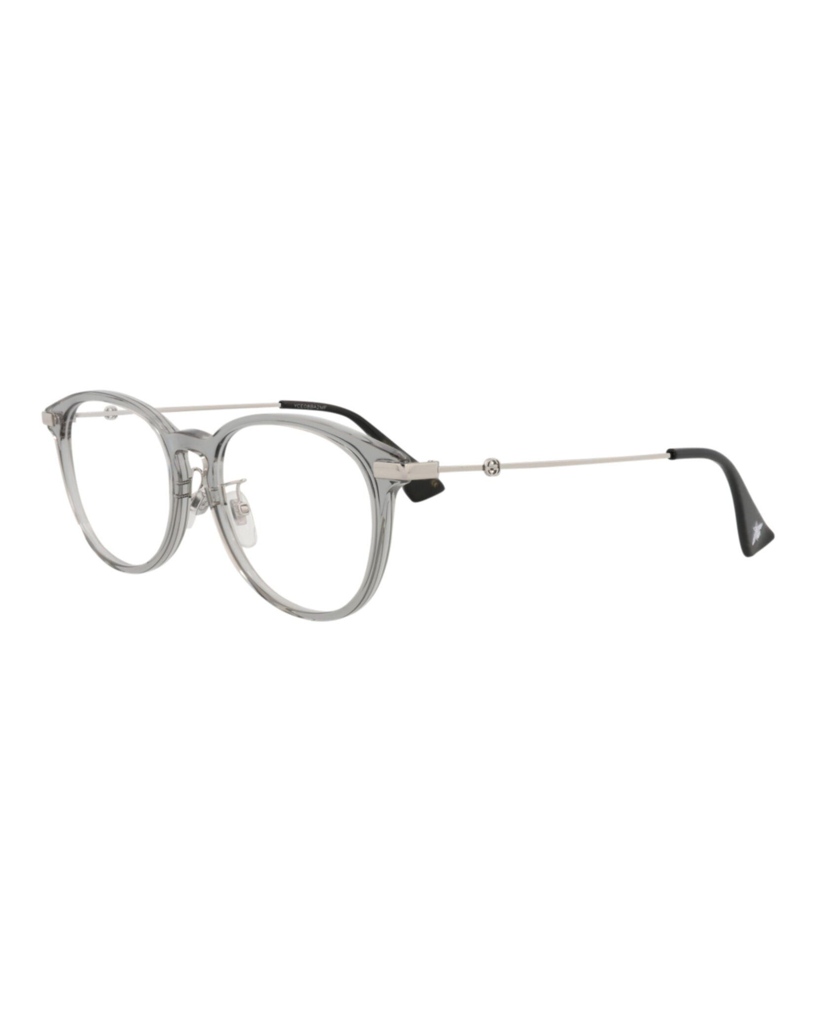 Gucci Womens Round/Oval Grey Silver Transparent Fashion Designer Eyewear