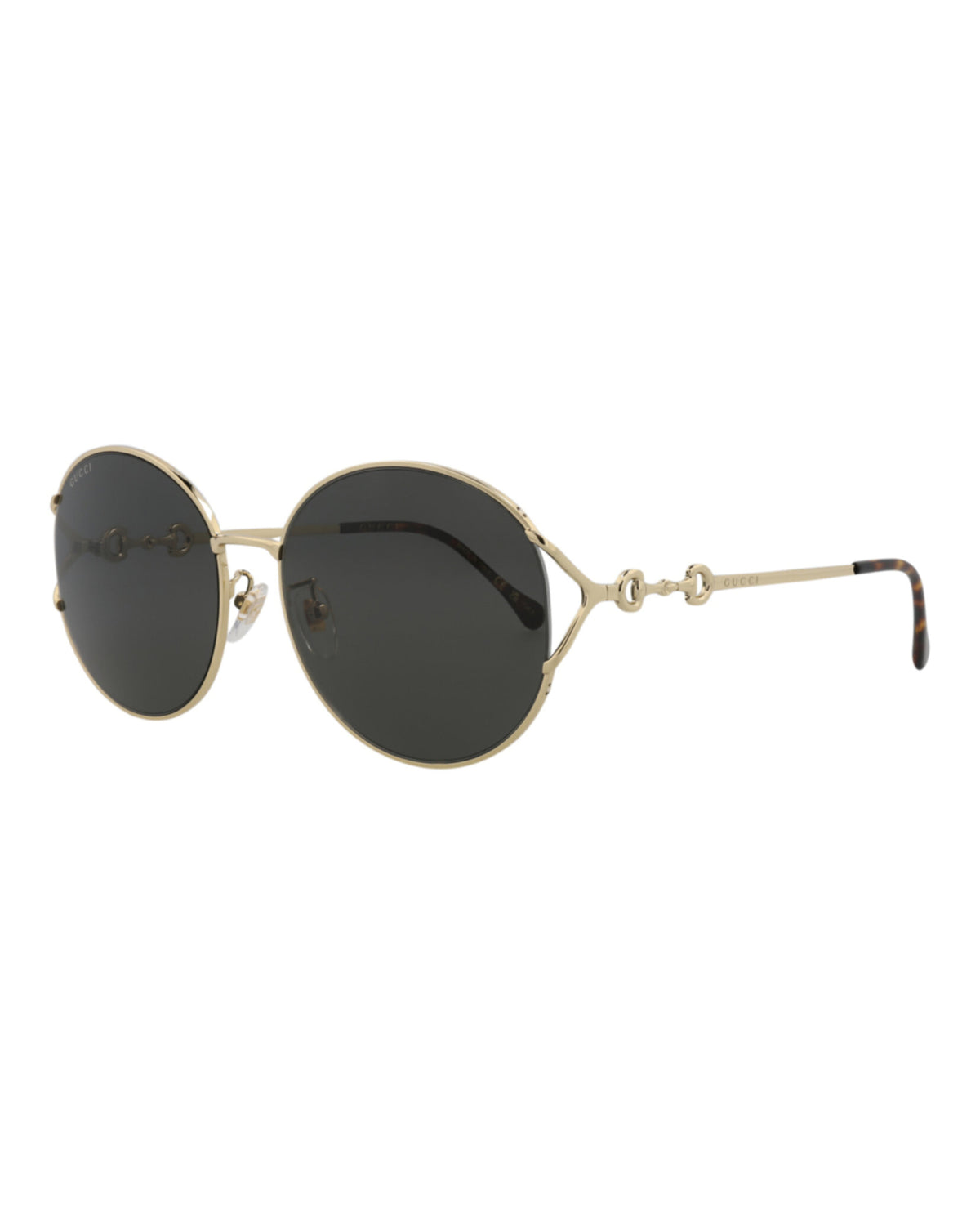 Gucci Gucci Womens Round/Oval Gold Gold Grey Fashion Designer Eyewear