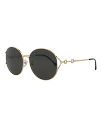 Gucci Gucci Womens Round/Oval Gold Gold Grey Fashion Designer Eyewear