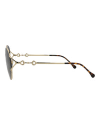 Gucci Gucci Womens Round/Oval Gold Gold Grey Fashion Designer Eyewear