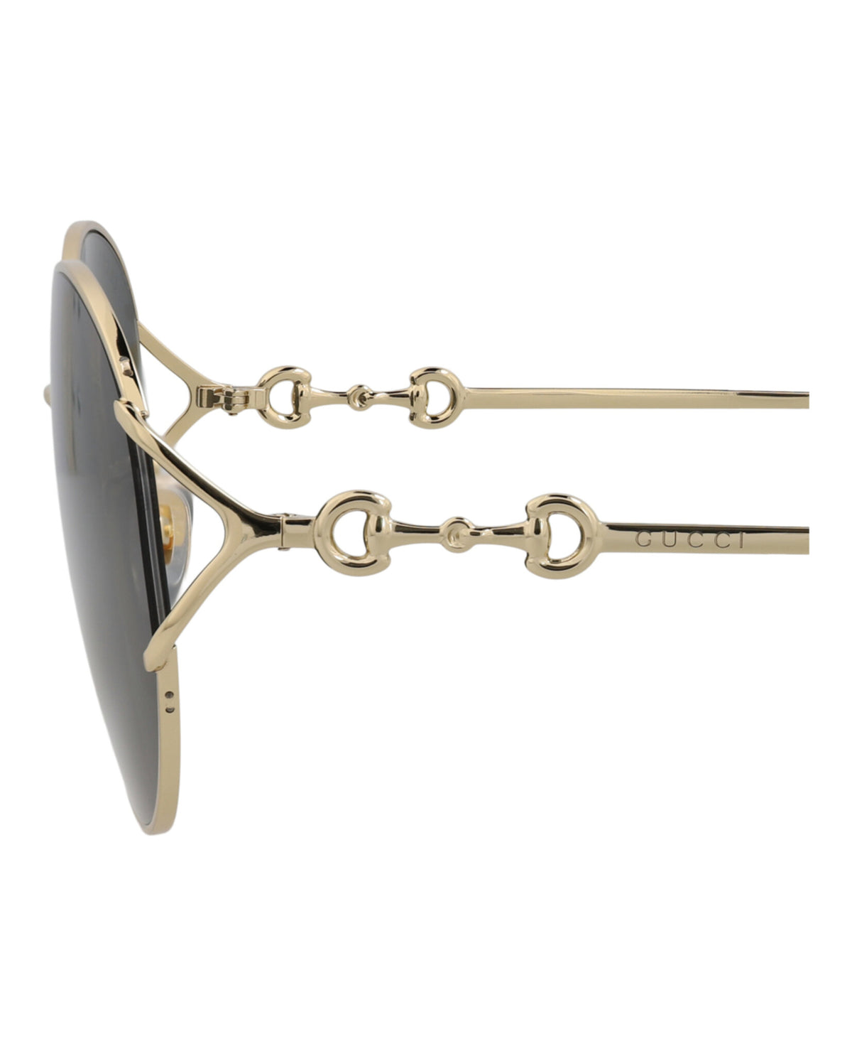 Gucci Gucci Womens Round/Oval Gold Gold Grey Fashion Designer Eyewear