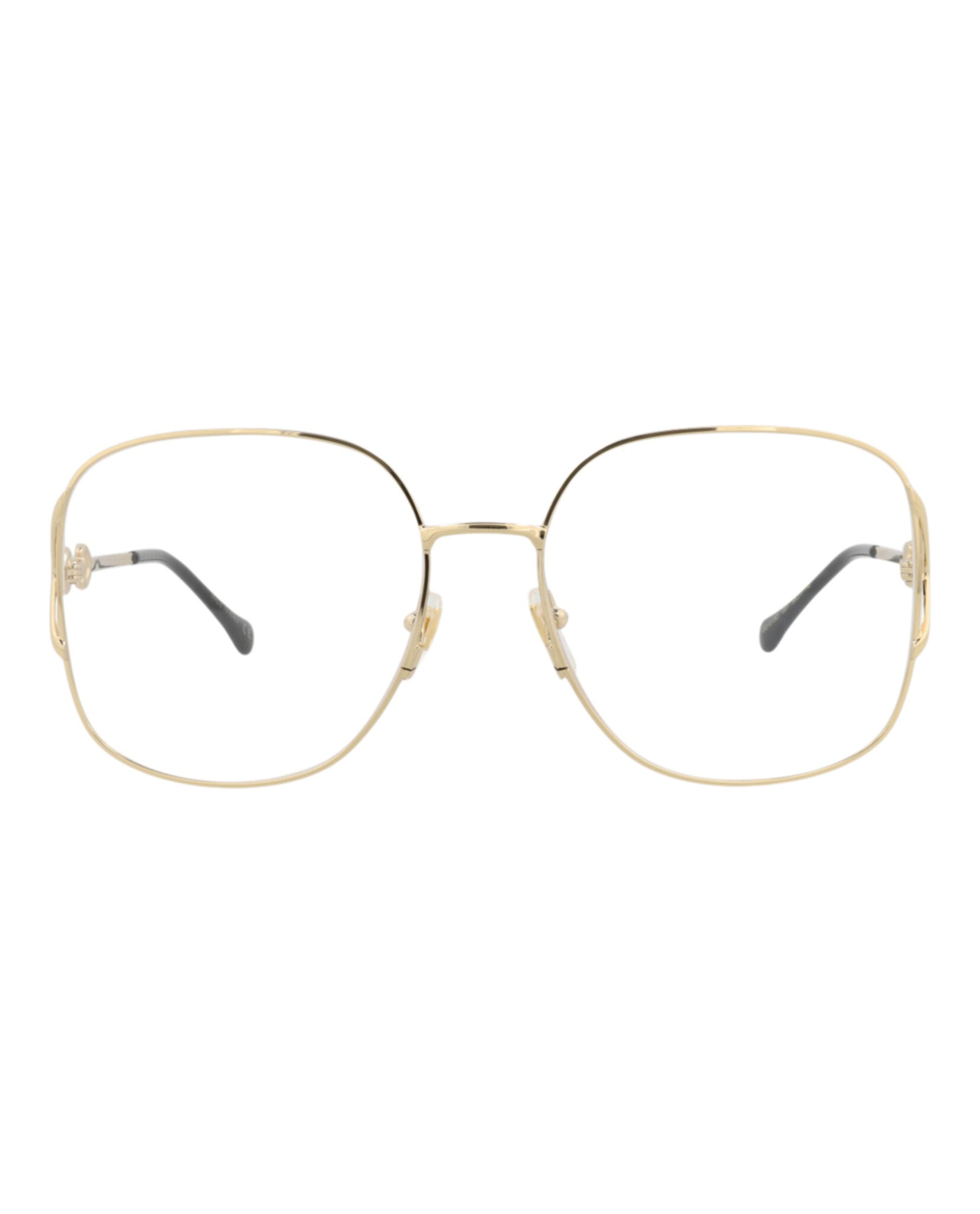 Gucci Gucci Womens Square/Rectangle Gold Gold Transparent Fashion Designer Eyewear