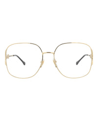 Gucci Gucci Womens Square/Rectangle Gold Gold Transparent Fashion Designer Eyewear