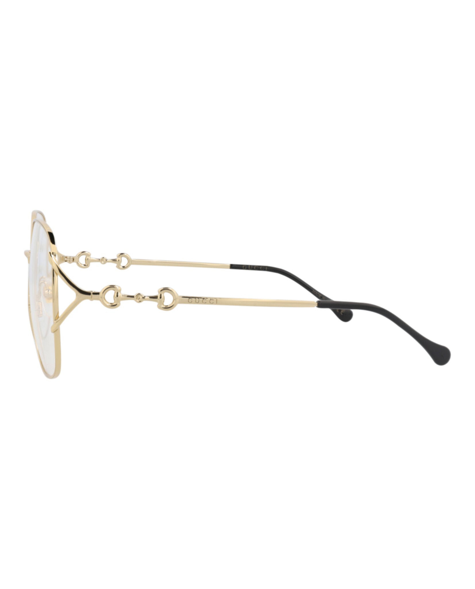 Gucci Gucci Womens Square/Rectangle Gold Gold Transparent Fashion Designer Eyewear