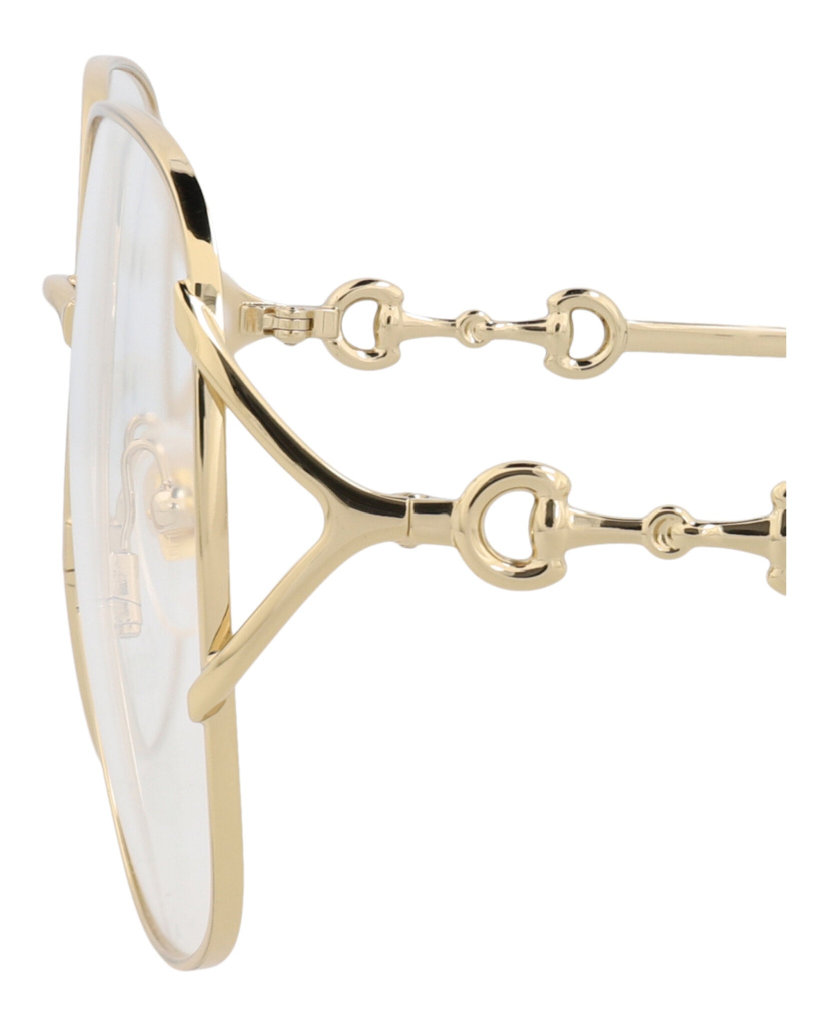 Gucci Gucci Womens Square/Rectangle Gold Gold Transparent Fashion Designer Eyewear
