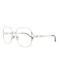 Gucci Womens Square/Rectangle Silver Silver Transparent Fashion Designer Eyewear