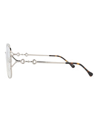 Gucci Womens Square/Rectangle Silver Silver Transparent Fashion Designer Eyewear