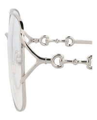 Gucci Womens Square/Rectangle Silver Silver Transparent Fashion Designer Eyewear