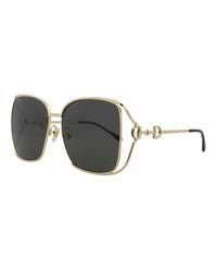 Gucci Gucci Womens Square/Rectangle Gold Gold Grey Fashion Designer Eyewear