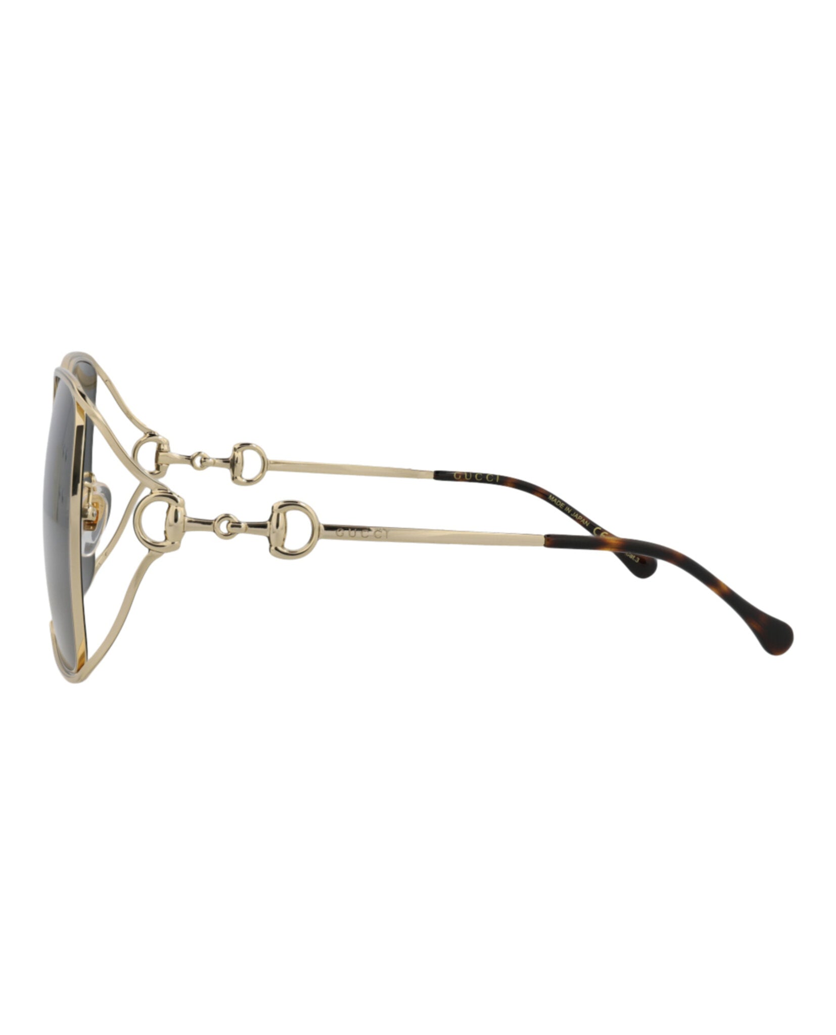 Gucci Gucci Womens Square/Rectangle Gold Gold Grey Fashion Designer Eyewear