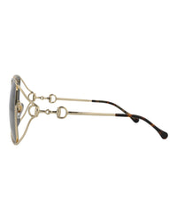 Gucci Gucci Womens Square/Rectangle Gold Gold Grey Fashion Designer Eyewear
