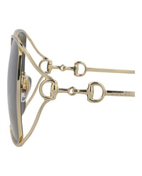 Gucci Gucci Womens Square/Rectangle Gold Gold Grey Fashion Designer Eyewear