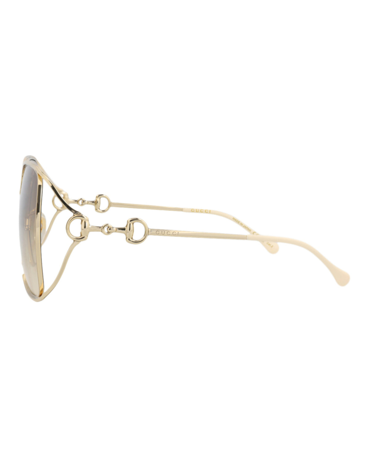 Gucci Womens Square/Rectangle Gold Gold Brown Fashion Designer Eyewear