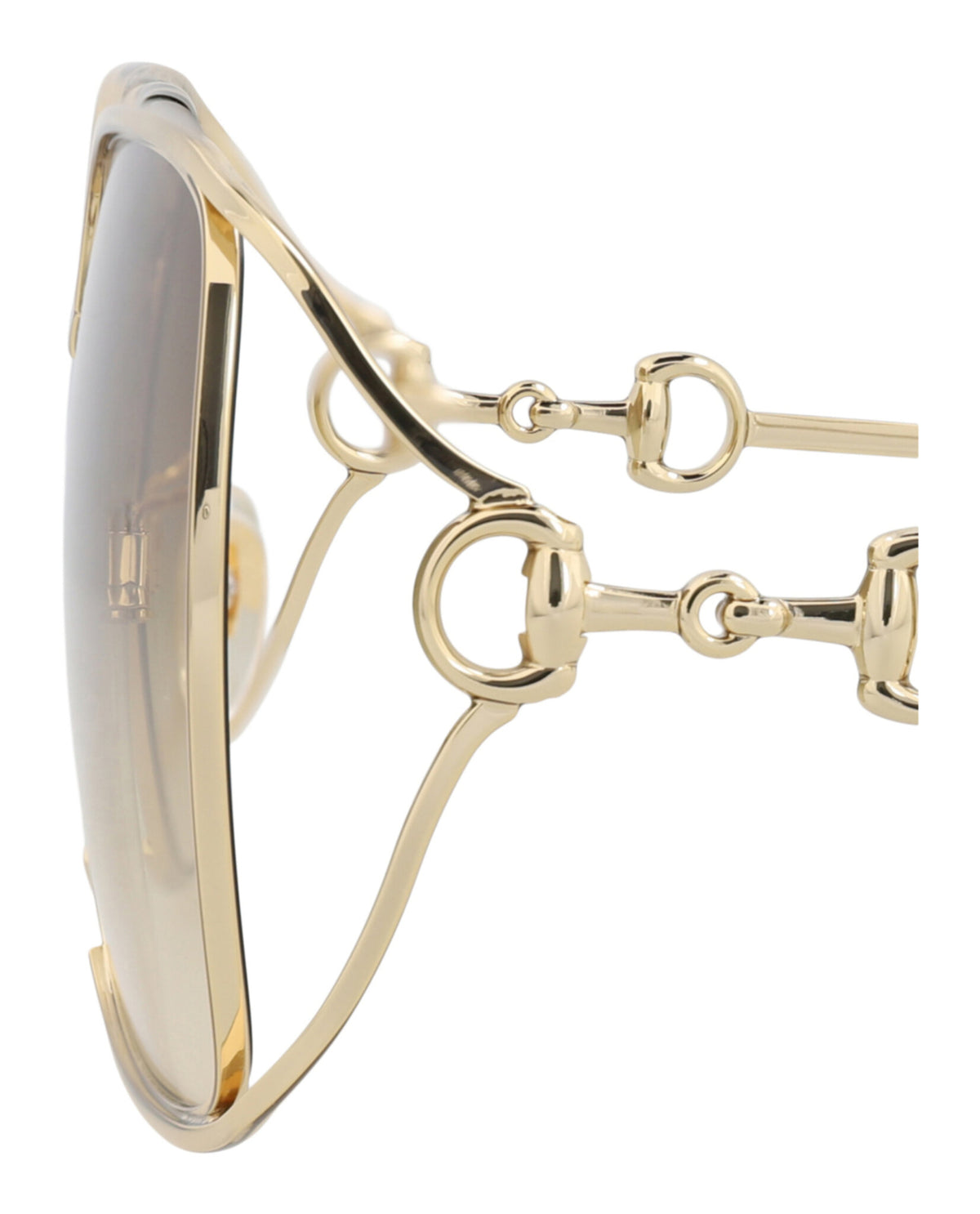 Gucci Womens Square/Rectangle Gold Gold Brown Fashion Designer Eyewear