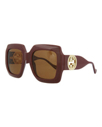 Gucci Gucci Womens Square/Rectangle Brown Brown Brown Fashion Designer Eyewear