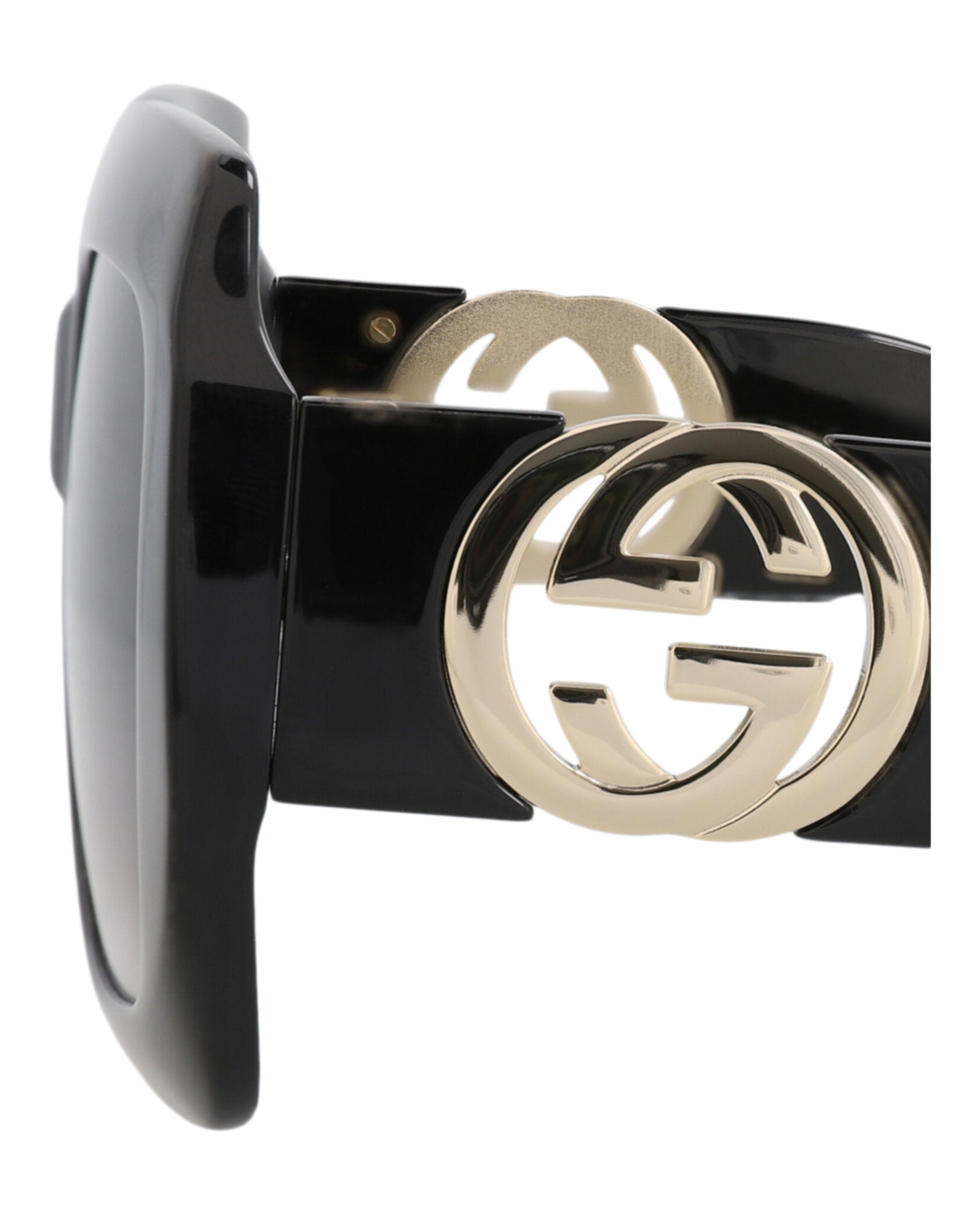 Gucci Gucci Womens Square/Rectangle Black Black Grey Fashion Designer Eyewear