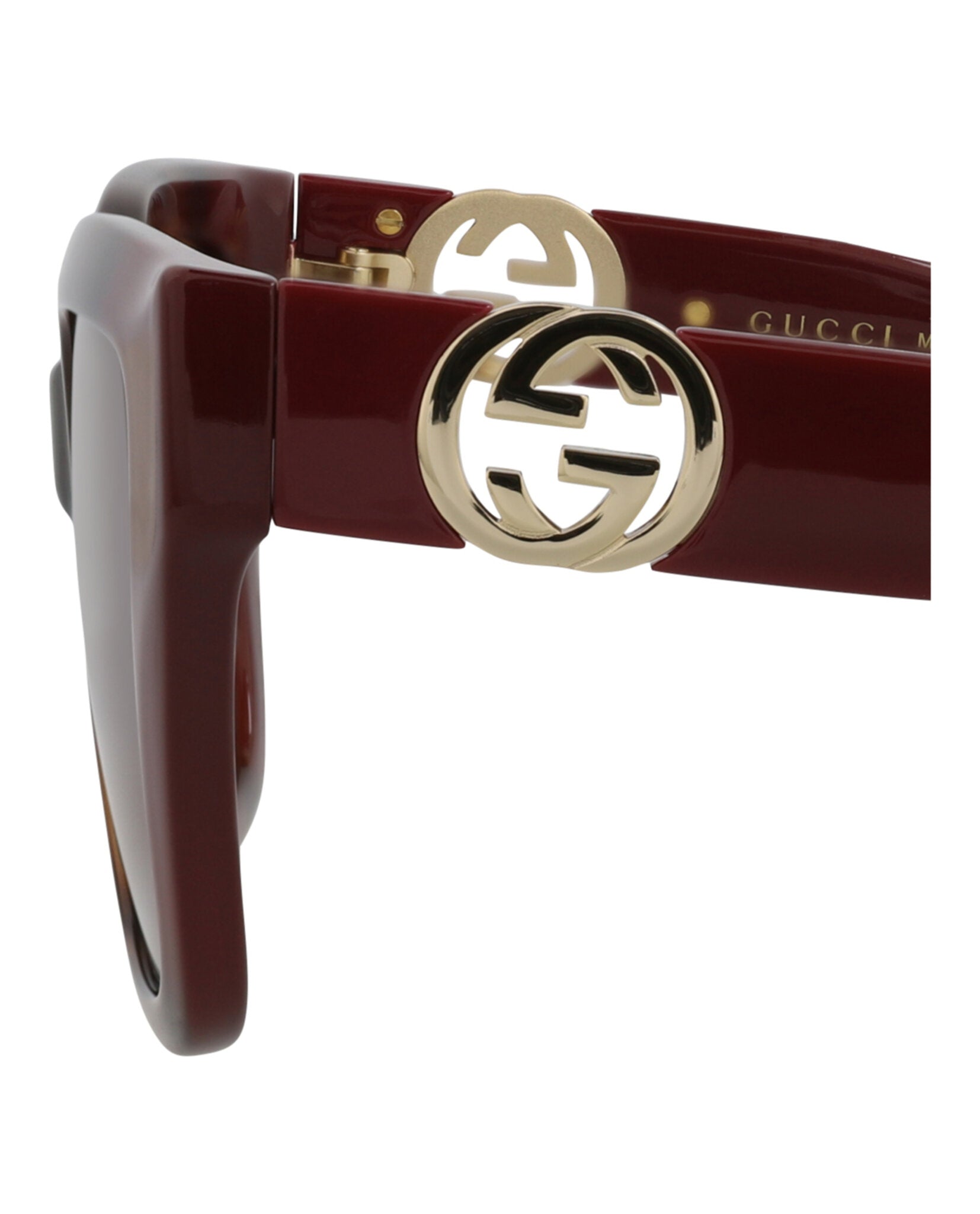 Gucci Womens Square/Rectangle Havana Burgundy Brown Fashion Designer Eyewear