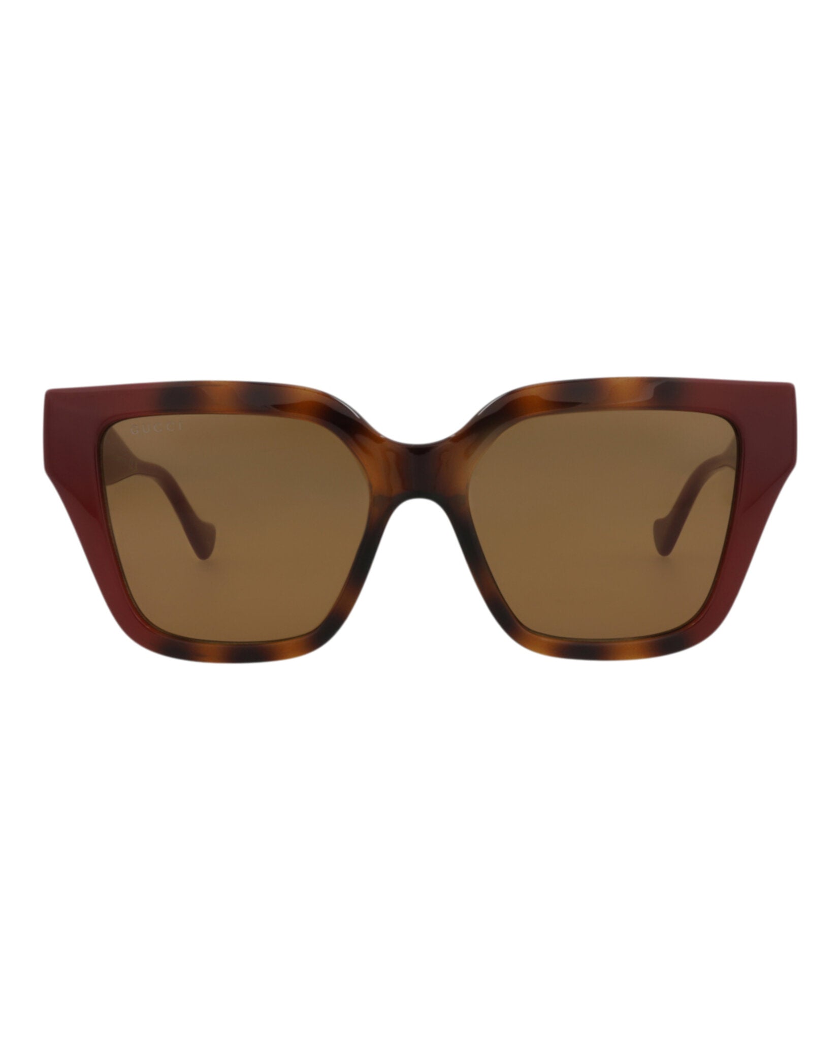 Gucci Womens Square/Rectangle Havana Burgundy Brown Fashion Designer Eyewear