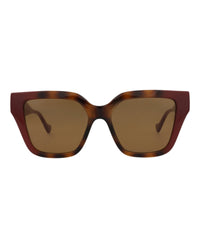 Gucci Womens Square/Rectangle Havana Burgundy Brown Fashion Designer Eyewear