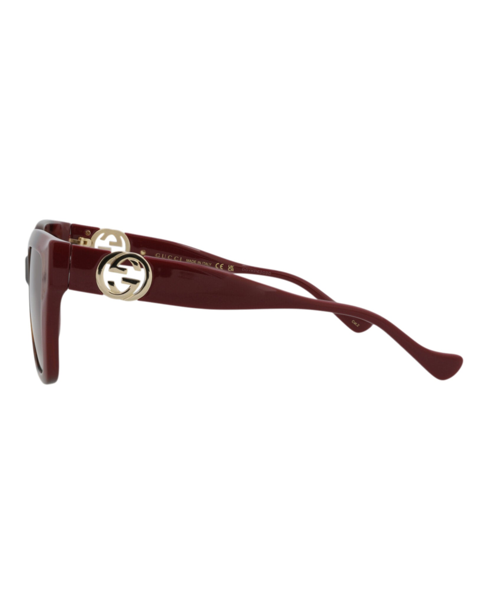 Gucci Womens Square/Rectangle Havana Burgundy Brown Fashion Designer Eyewear