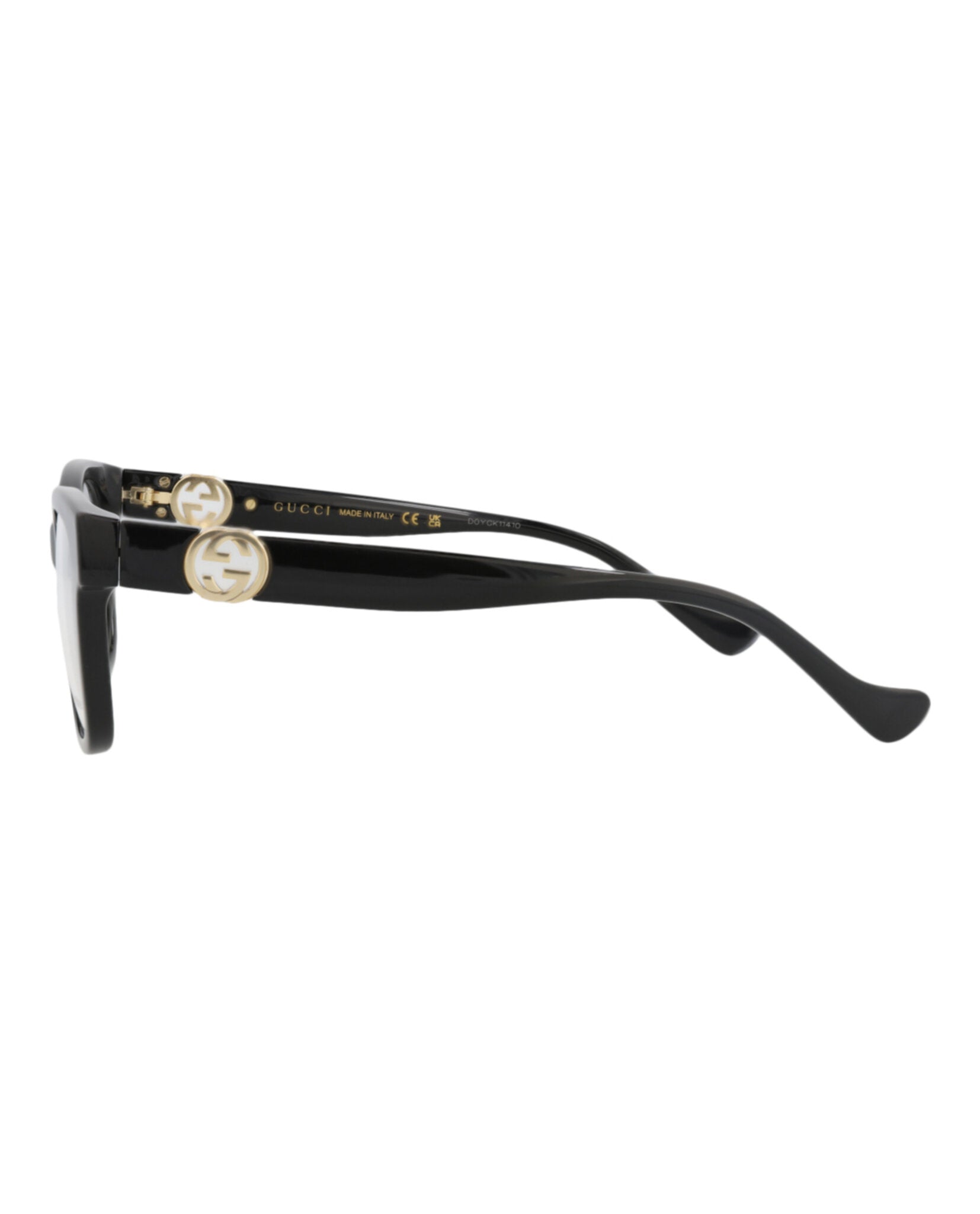 Gucci Womens Square/Rectangle Black Black Transparent Fashion Designer Eyewear