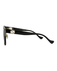 Gucci Womens Round/Oval Black Black Grey Fashion Designer Eyewear